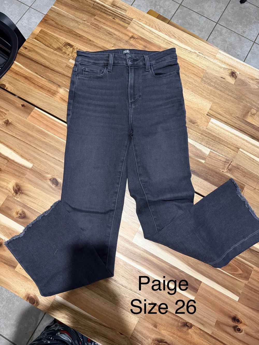 PAIGE Black High-Rise Wide Leg Jeans